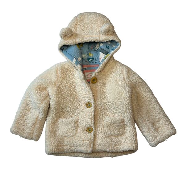 Baby Boden Other - Baby Boden Girls Farm Sherpa Hooded Jacket 6-12M